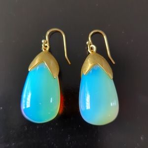 Lulu Frost large opalescent drop earrings